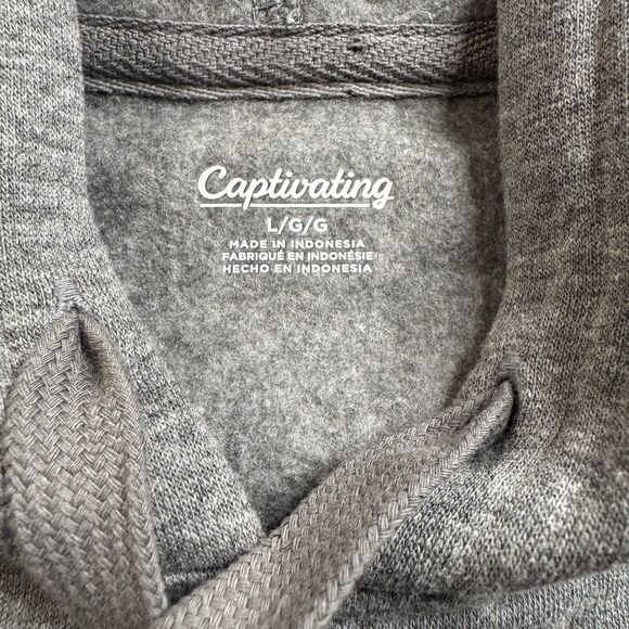 Michigan State Spartans Hoodie Men’s L Gray Fleece Spellout Logo MSU New - Picture 5 of 10